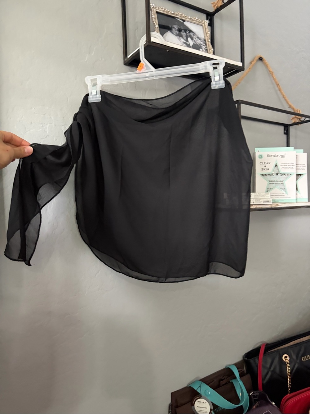 Sheer Black Chiffon Women's Swim Cover-Up